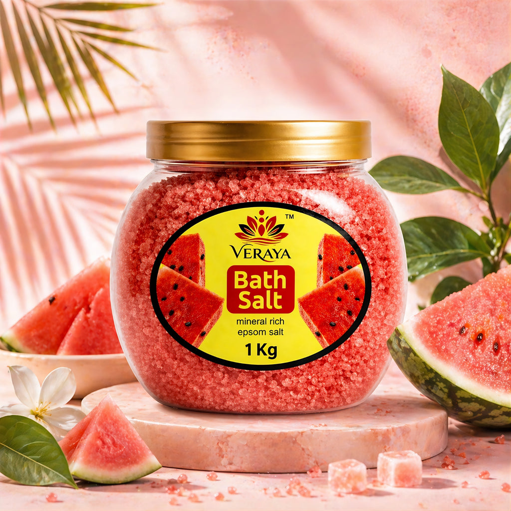 Veraya Watermelon Epsom Bath Salt | Refreshing Magnesium Soak for Tired Muscles