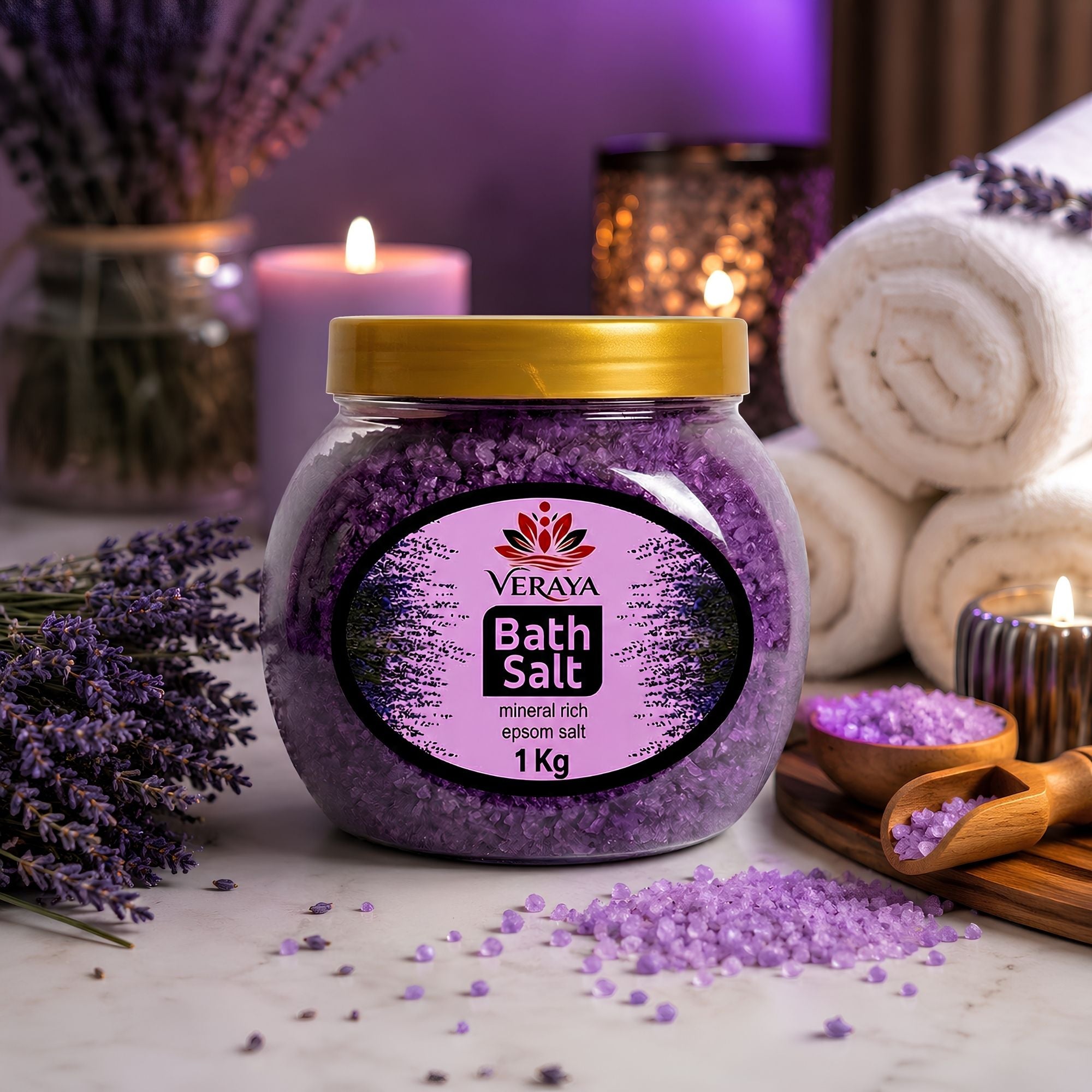 veraya epsom bath salt for muscle relaxation and foot soak 