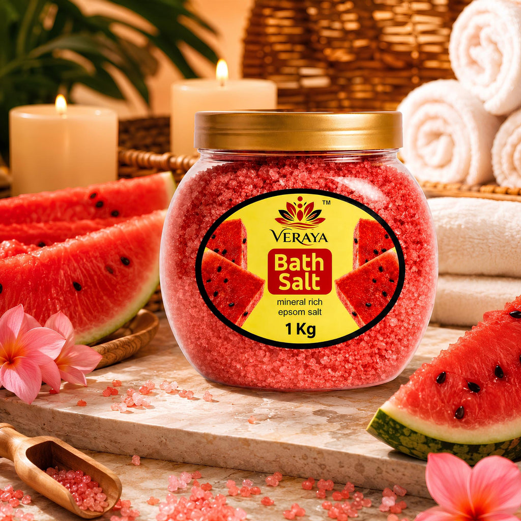 Veraya Watermelon Epsom Bath Salt | Refreshing Magnesium Soak for Tired Muscles